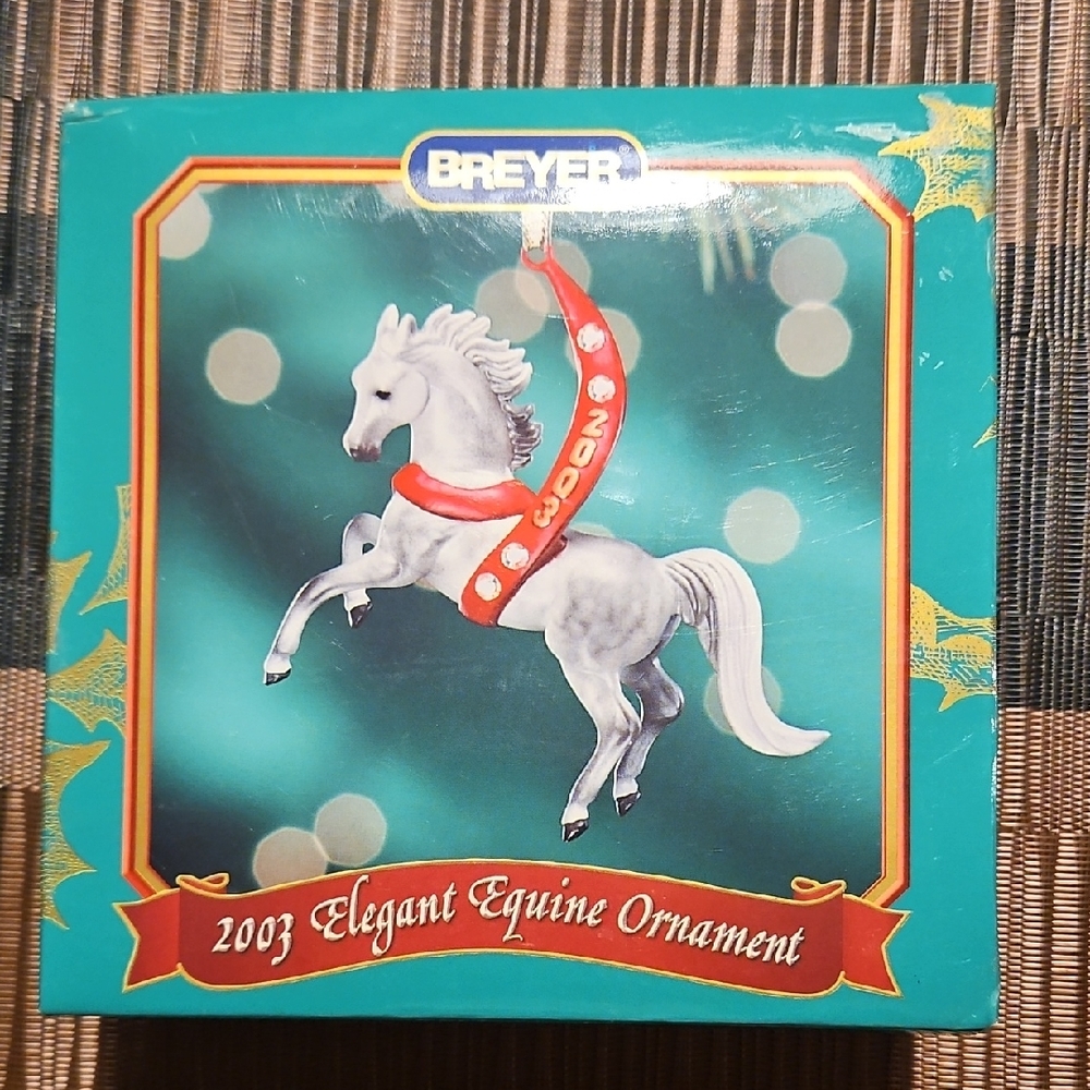 NWT 2003 Breyer Festive White Horse Ornament